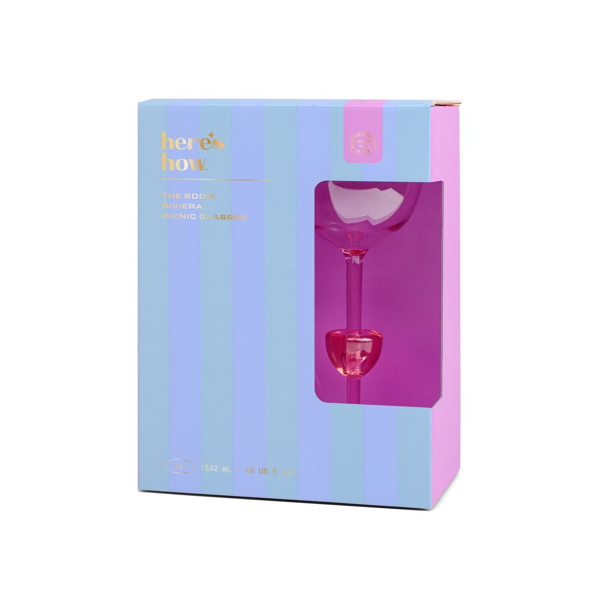 Here's How "Bodie" Riviera Glass- Lilac (Set of 2)