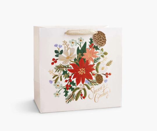 Rifle Paper Co. “Holiday Bouquet” Gift Bags - Available in 3 Sizes
