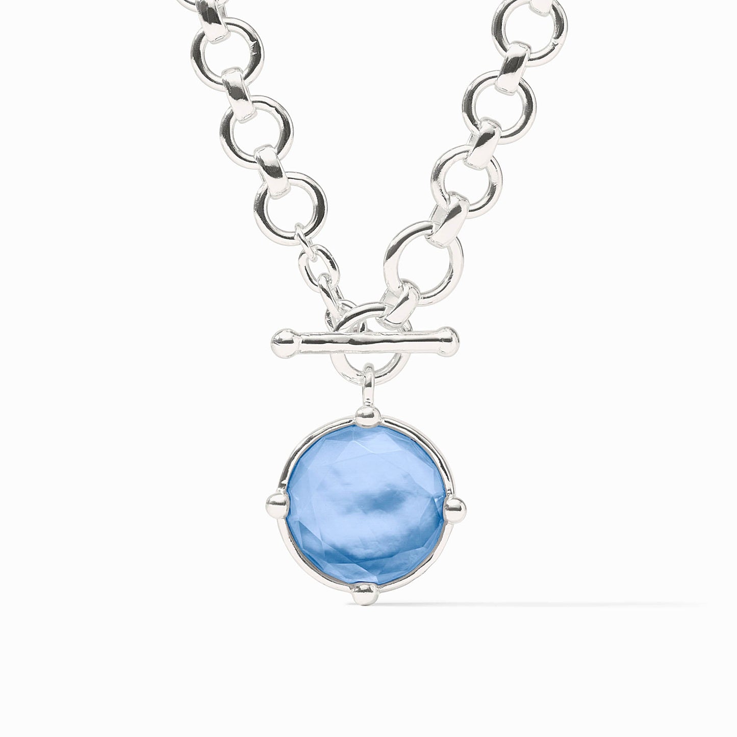 Julie Vos Silver "Honeybee" Demi Necklace-Iridescent Chalcedony Blue