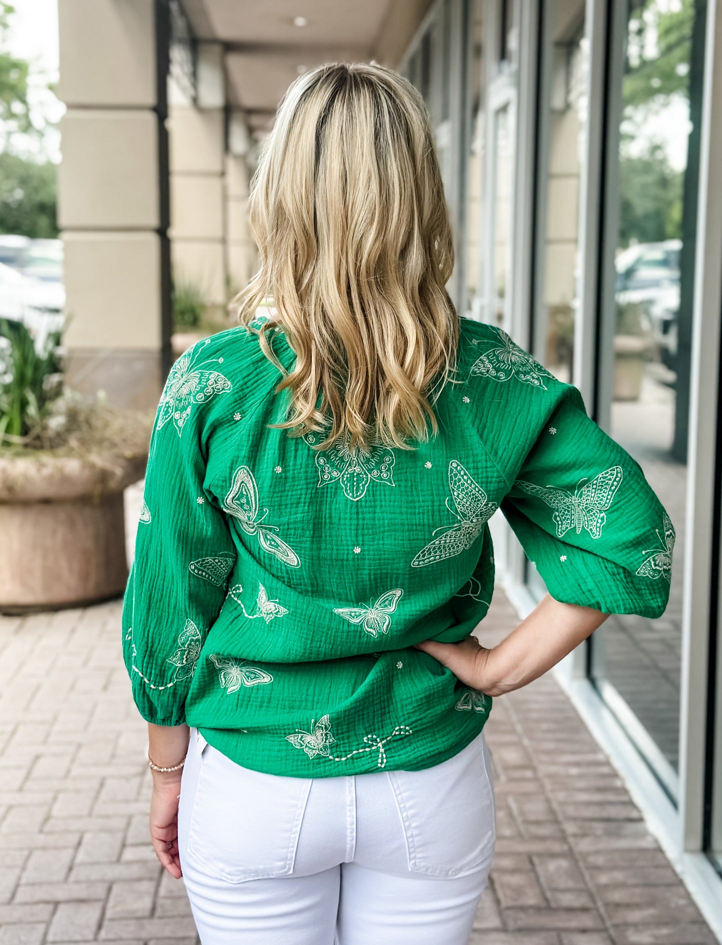 Johnny Was Koleen Blouse-Green Tambourine