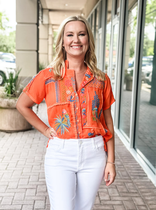 Johnny Was Petra Shirt-Firecracker