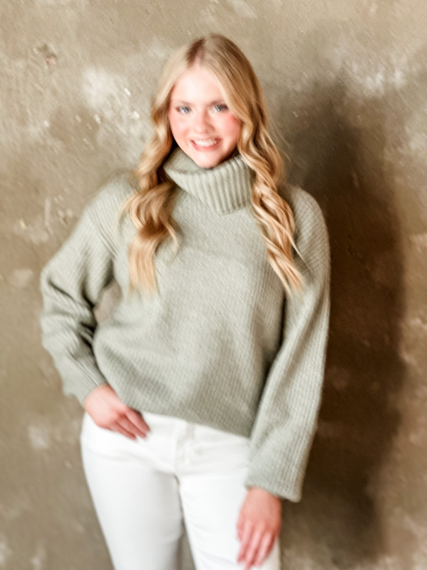 Gentle Fawn "Turner" Turtleneck Sweater-Sage