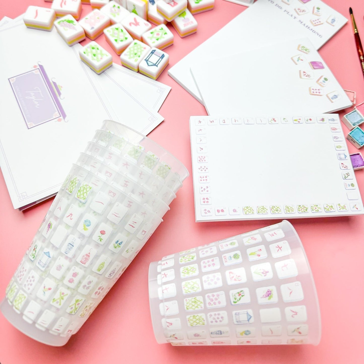 Taylor Paladino Frosted Mahjong Cups - Set of 6