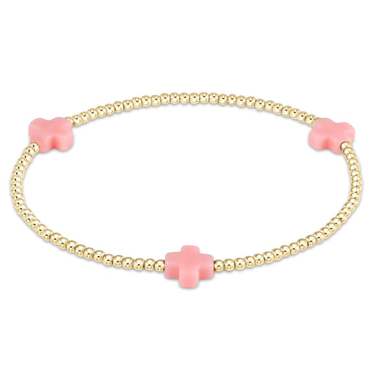 Enewton EGIRL "Signature Cross" Gold Pattern 3mm Bracelet -Pink (BEXHOPUNWG5)