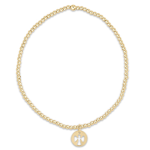 Enewton "Classic" Gold 2mm Bead Bracelet-Guardian Angel Small Gold Disc