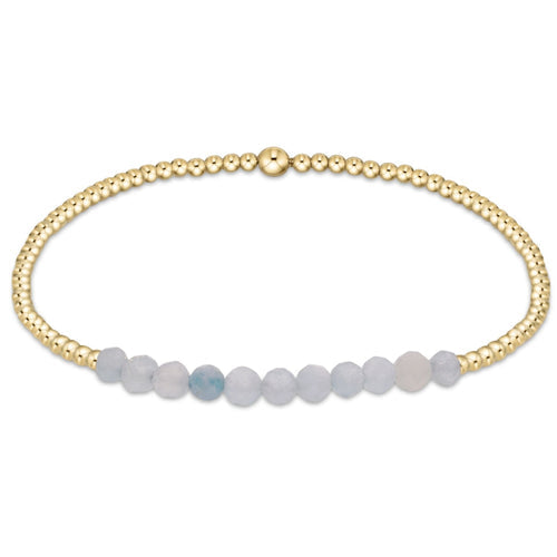 Enewton "Gold Bliss" 2mm Bead Bracelet-Aquamarine