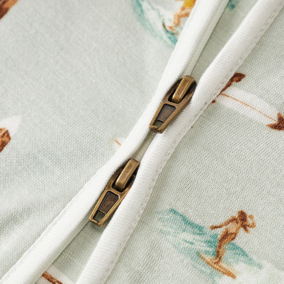 Milkbarn Kids "Vintage Surf" Bamboo Zipper Footed Romper