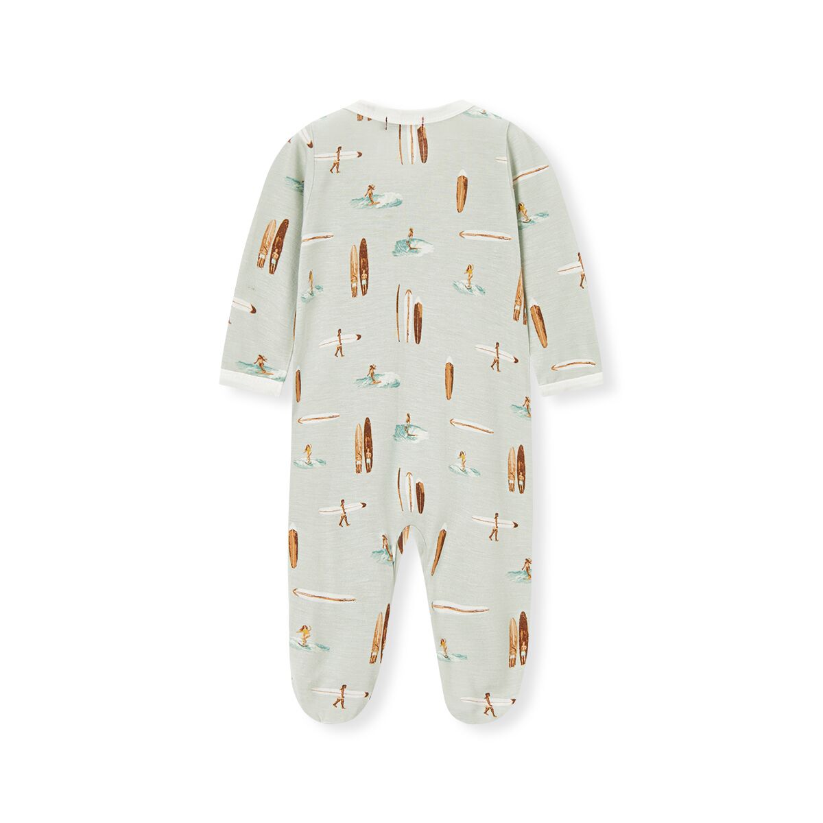 Milkbarn Kids "Vintage Surf" Bamboo Zipper Footed Romper