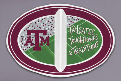 Magnolia Lane 2 Section Melamine Platter-Texas A&M