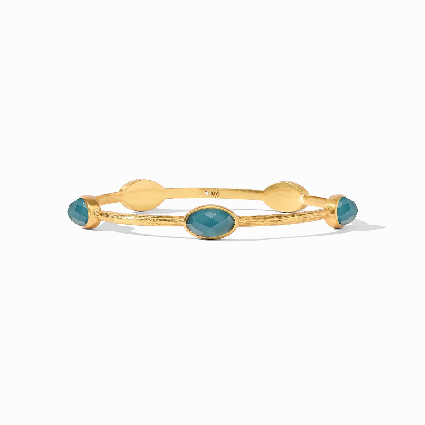 Julie Vos "Ivy" Stone Bangle- Iridescent Peacock Blue