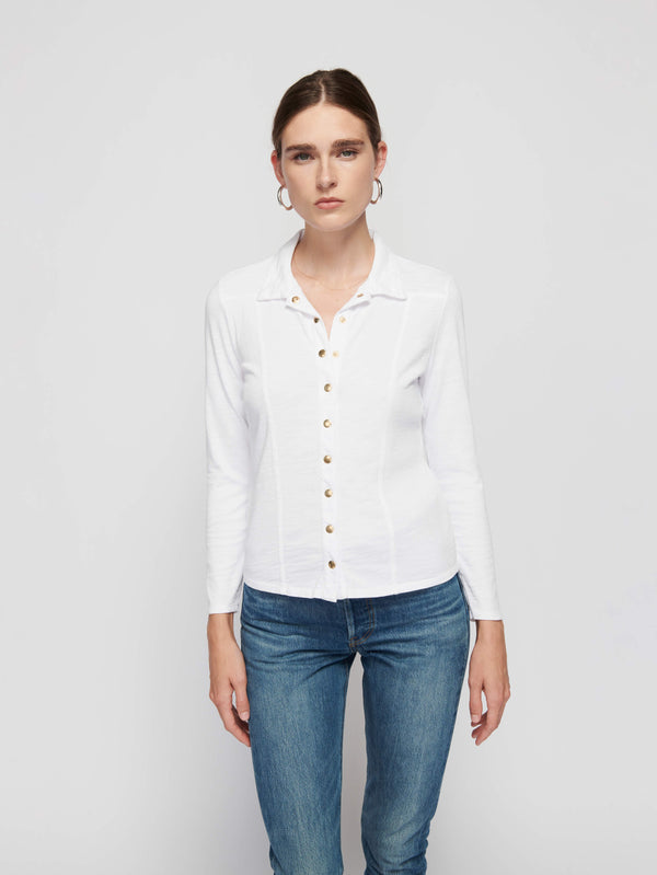 Nation LTD "Jarah" Seamed Button Up-Optic White