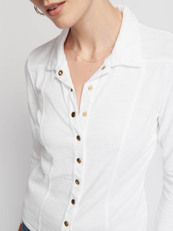 Nation LTD "Jarah" Seamed Button Up-Optic White