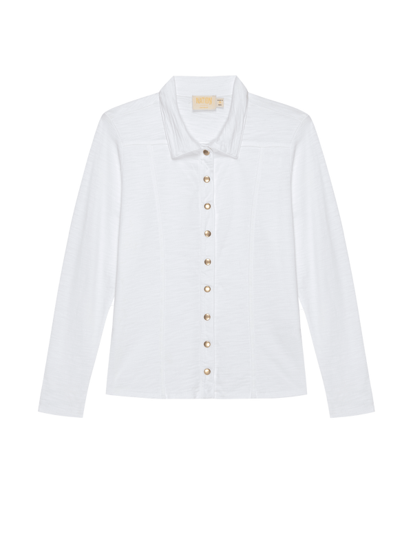 Nation LTD "Jarah" Seamed Button Up-Optic White