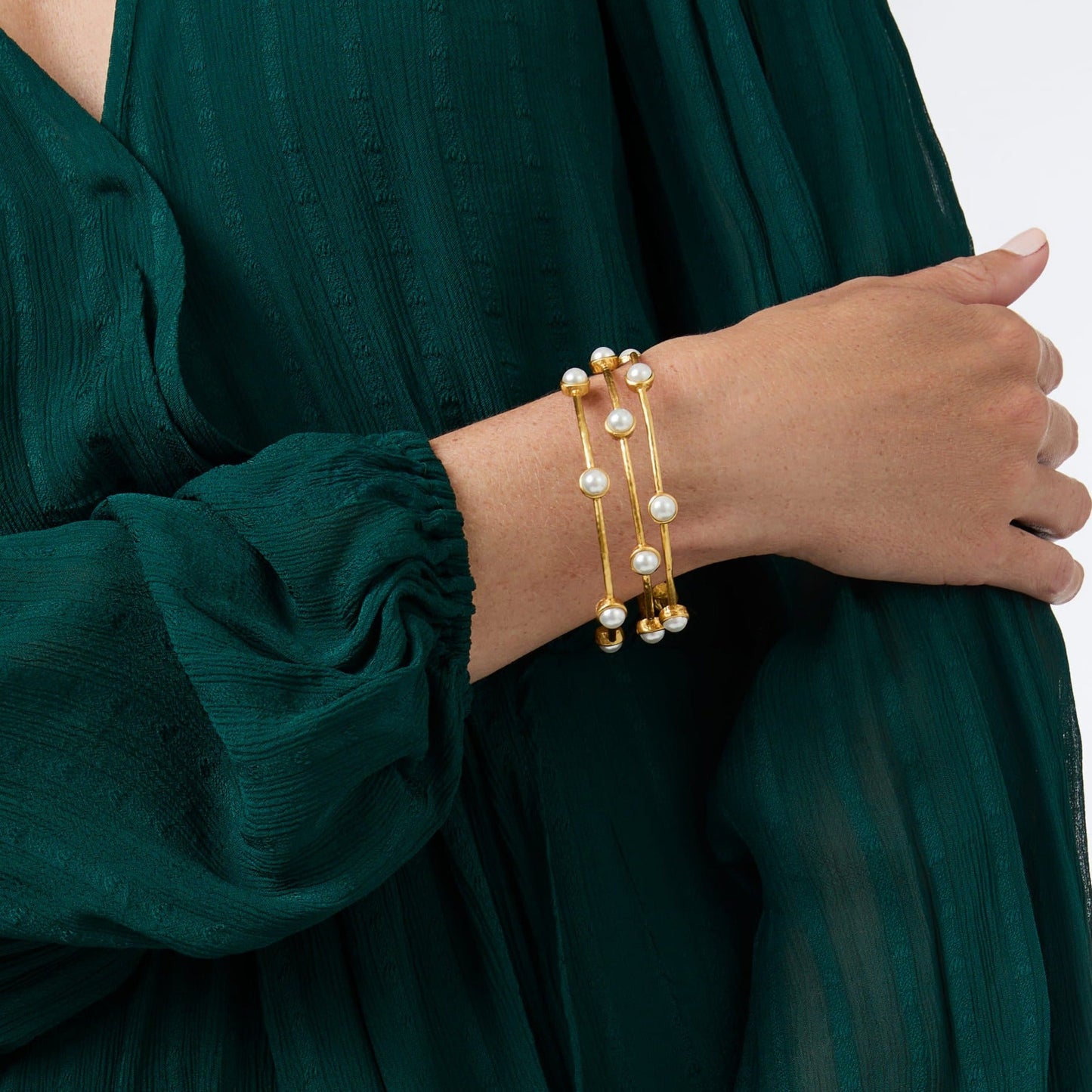 Julie Vos “Milano” Luxe Bangle- Iridescent Rose