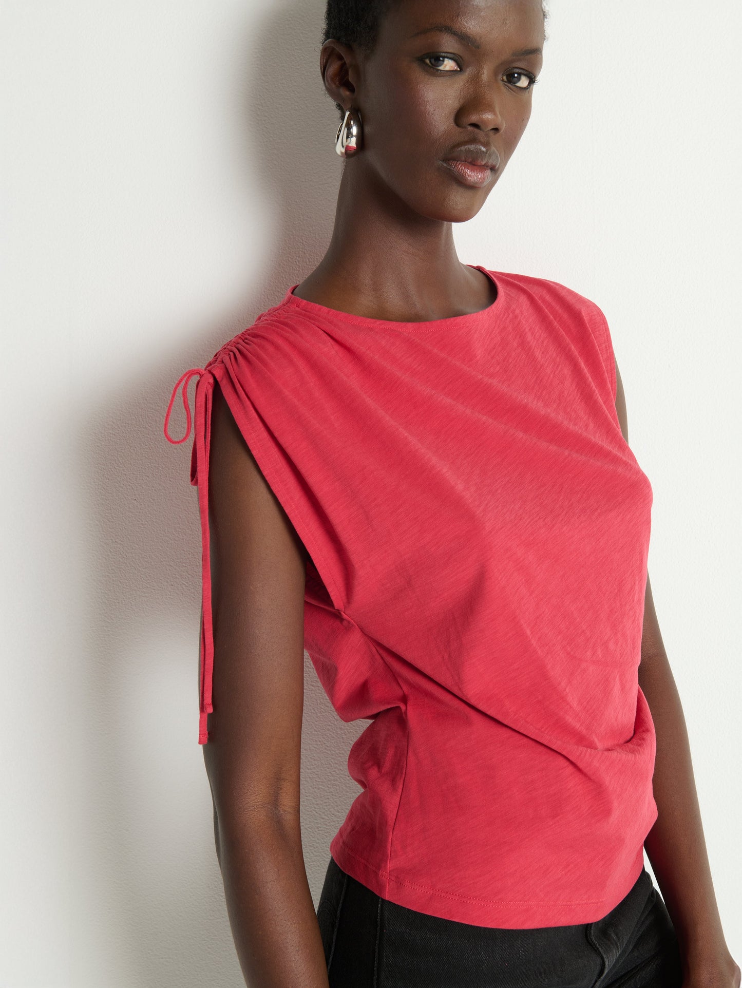 Nation LTD “Julie” Shoulder Tie Top - Heartbeat Red
