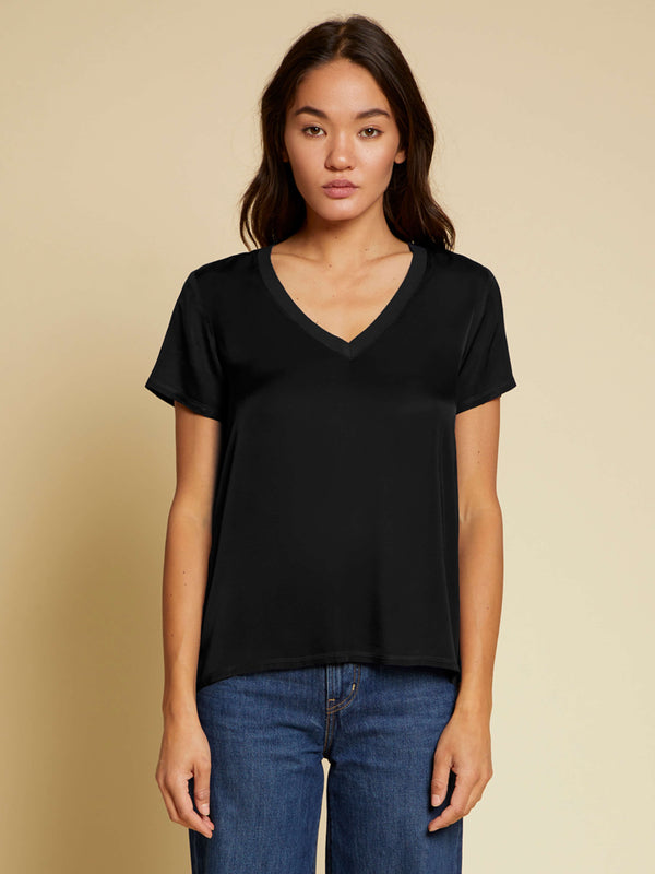 Nation LTD "June" V-Neck Tee-Black