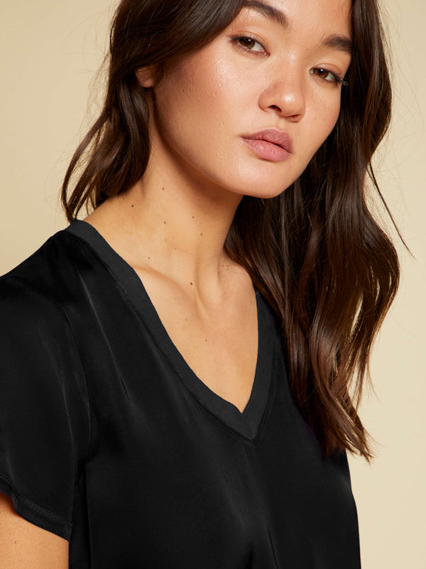 Nation LTD "June" V-Neck Tee-Black
