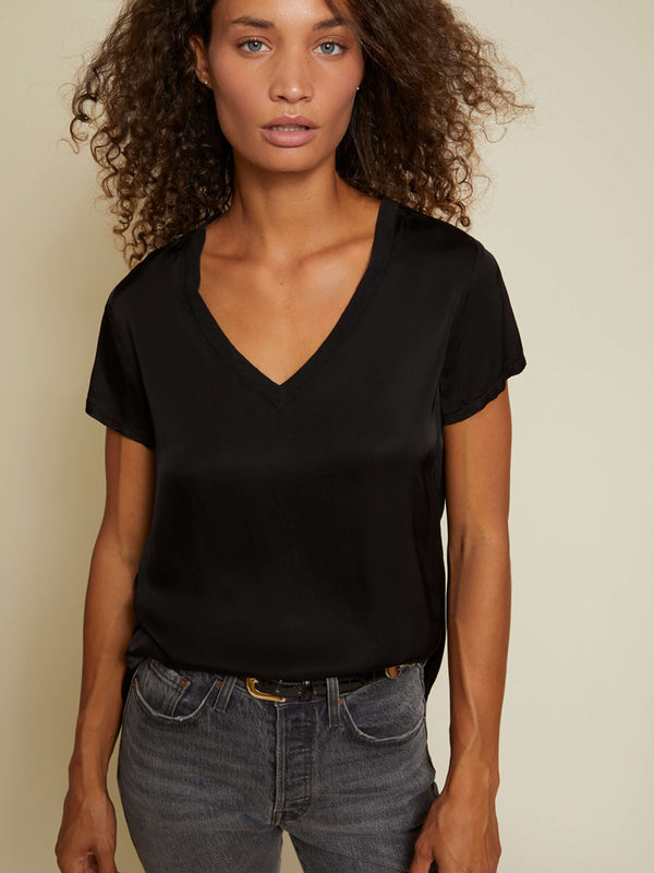 Nation LTD "June" V-Neck Tee-Black