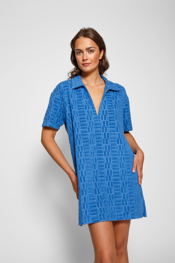 Koy Resort "Malibu" Oversized Polo Shirt-Cobalt