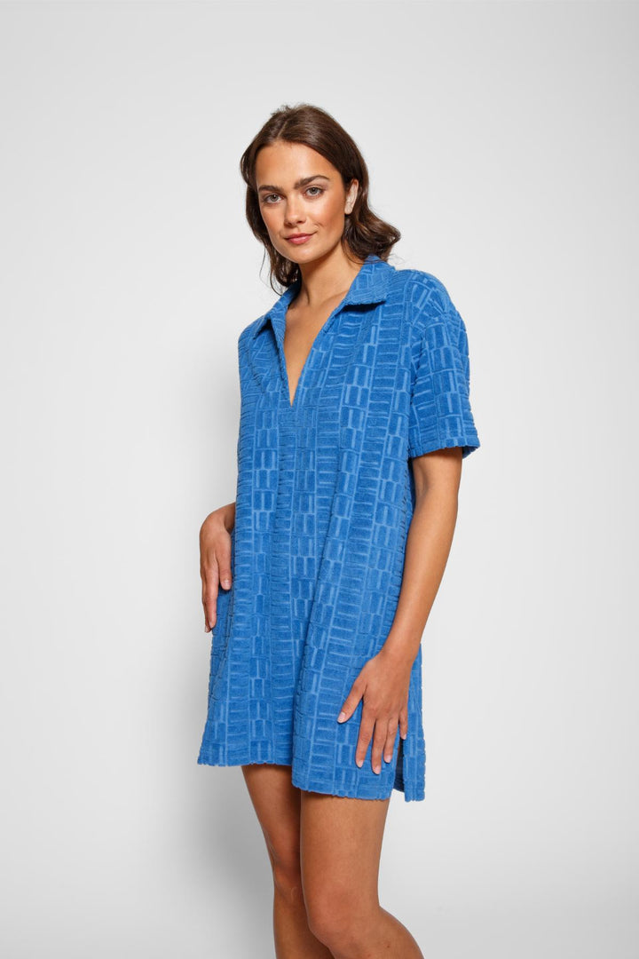 Koy Resort "Malibu" Oversized Polo Shirt-Cobalt