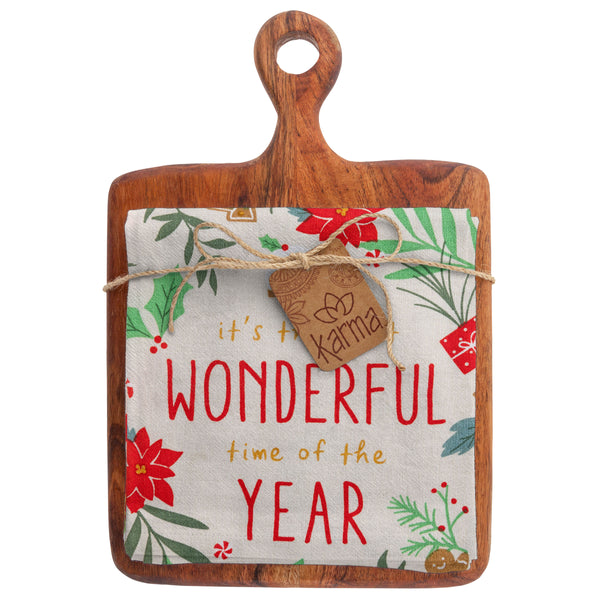 Holiday Cutting Board/Tea Towel Set- 3 styles
