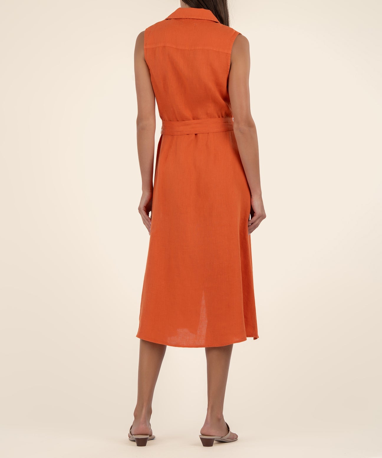 Kut From The Kloth “Bowie” Linen Dress - Orange