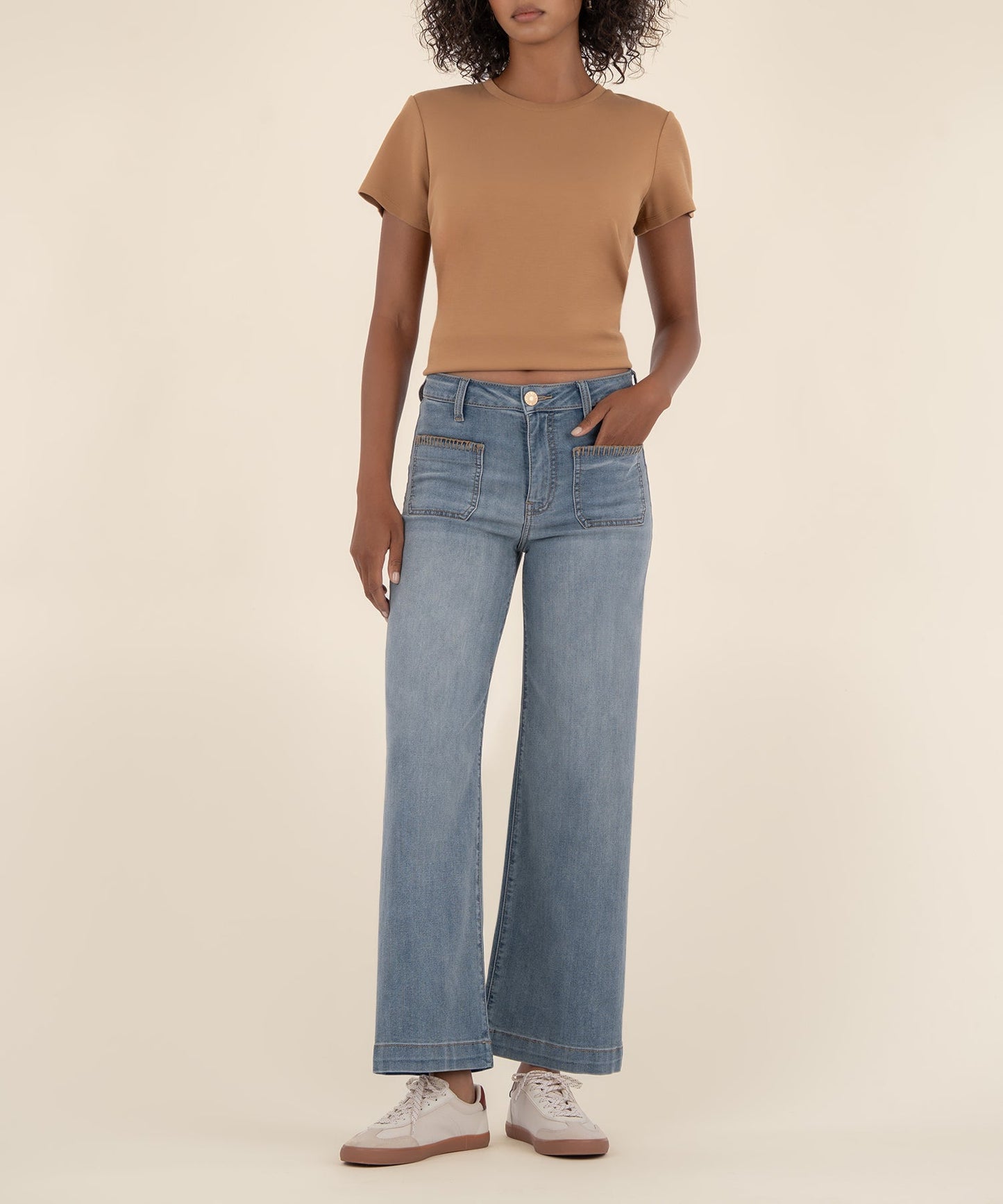 Kut from the Kloth "Meg" High Rise Wide Leg with Front Pocket - Invaluable