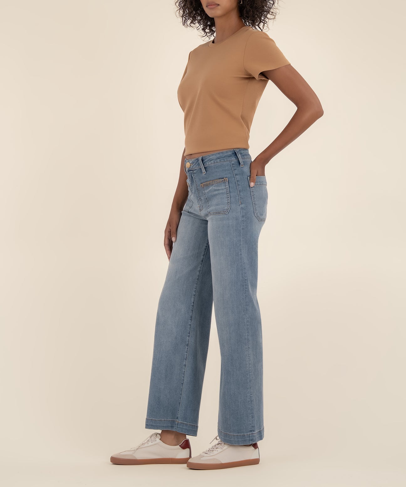 Kut from the Kloth "Meg" High Rise Wide Leg with Front Pocket - Invaluable