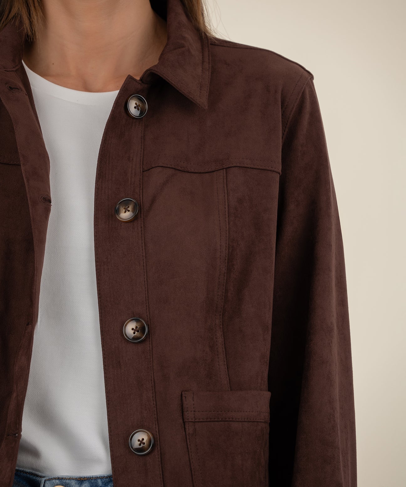 Kut From The Kloth "Matilda" Crop Trucker Jacket- Chocolate