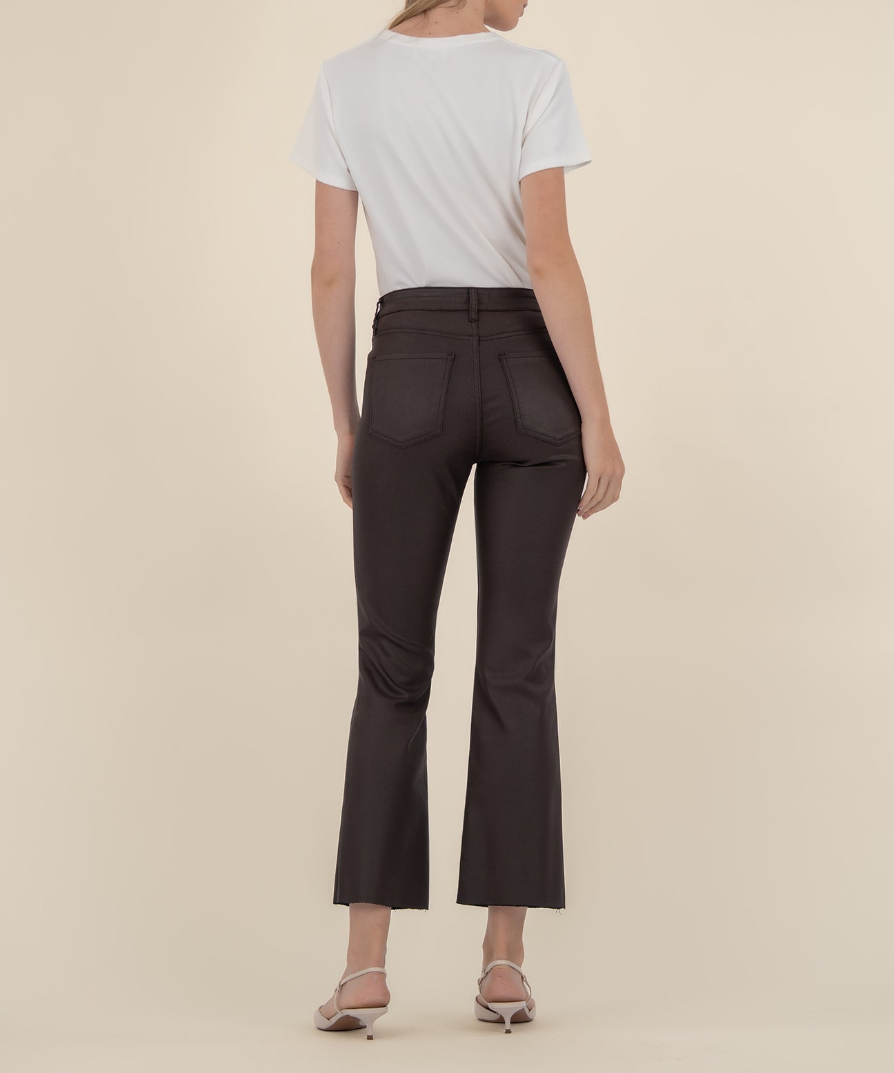 Kut from the Kloth "Kelsey" High Rise Ankle Flare-Chocolate