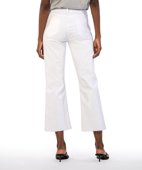 Kut from the Kloth "Kelsey" High Rise Ankle Flare-Optic White