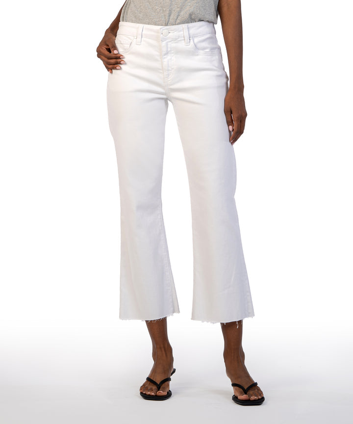 Kut from the Kloth "Kelsey" High Rise Ankle Flare-Optic White