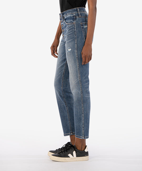 Kut from the Kloth "Rachael" High Rise Fab Ab Ankle Straight-Fire