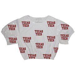 Capri Designs Sequin Repeater Crop Top-Texas Tech University