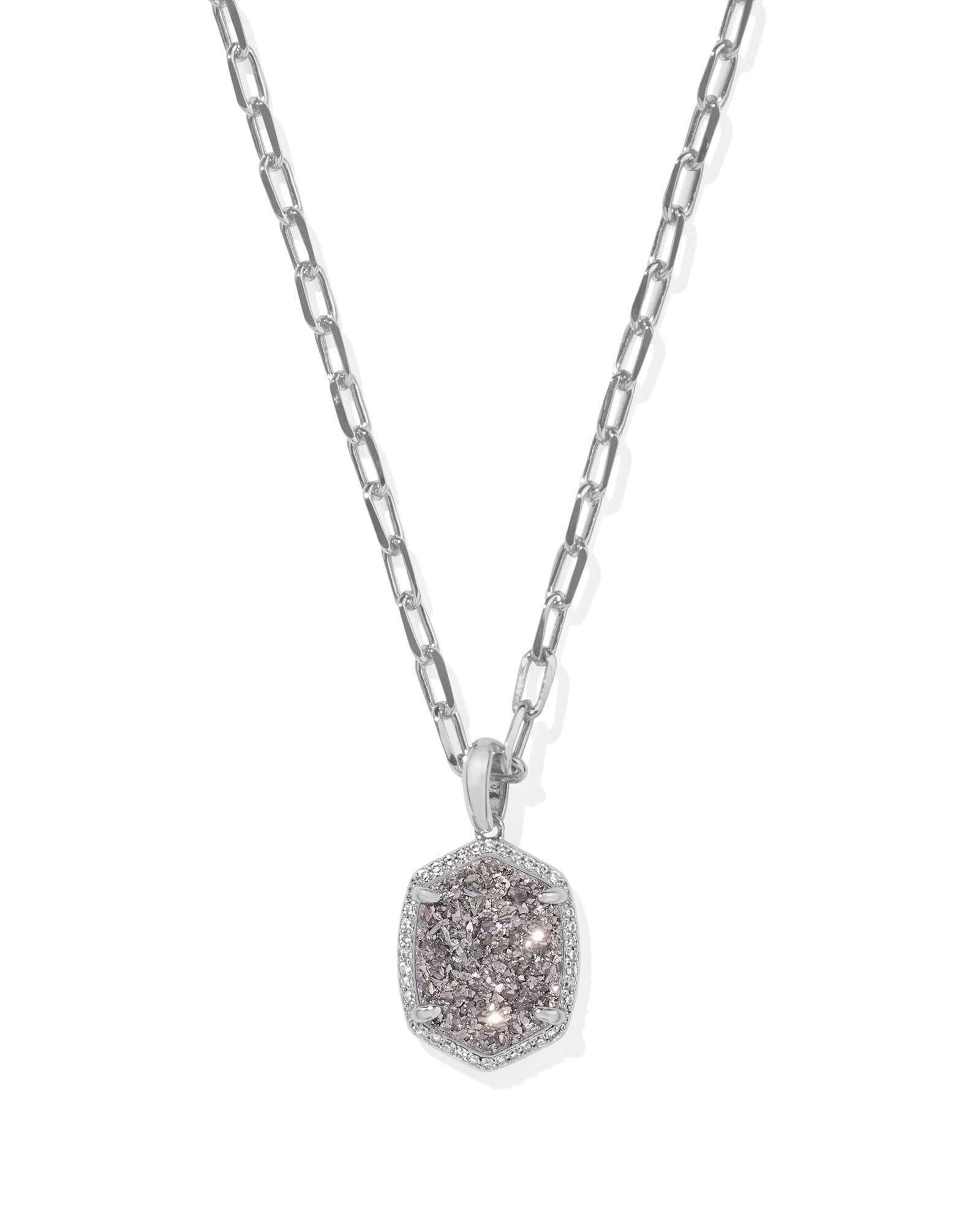 Platinum Drusy Kendra Scott Pendant Necklace Silver Kendra Scott