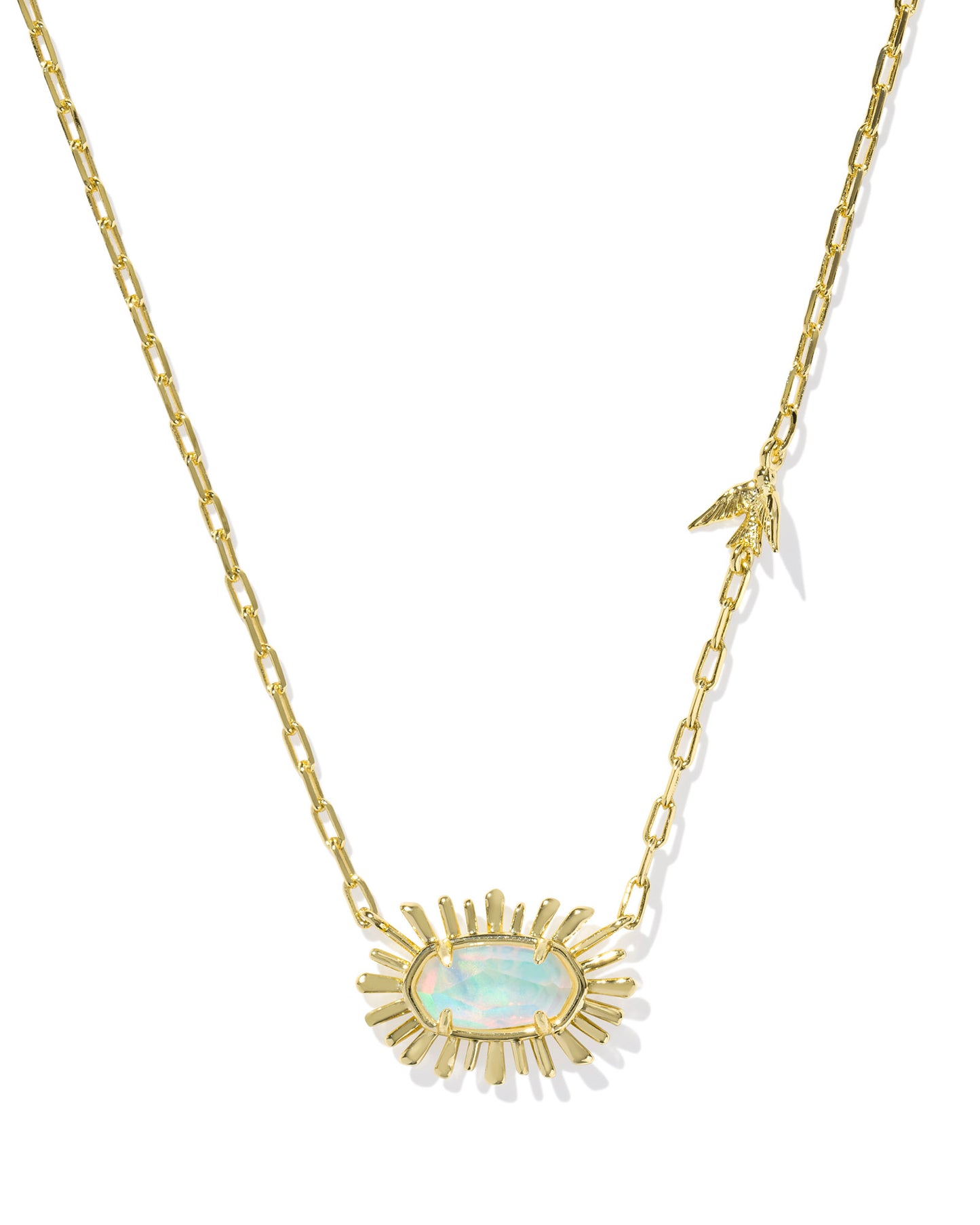 Kendra Scott Elisa Bird Pendant Necklace-Gold Opalite Illusion