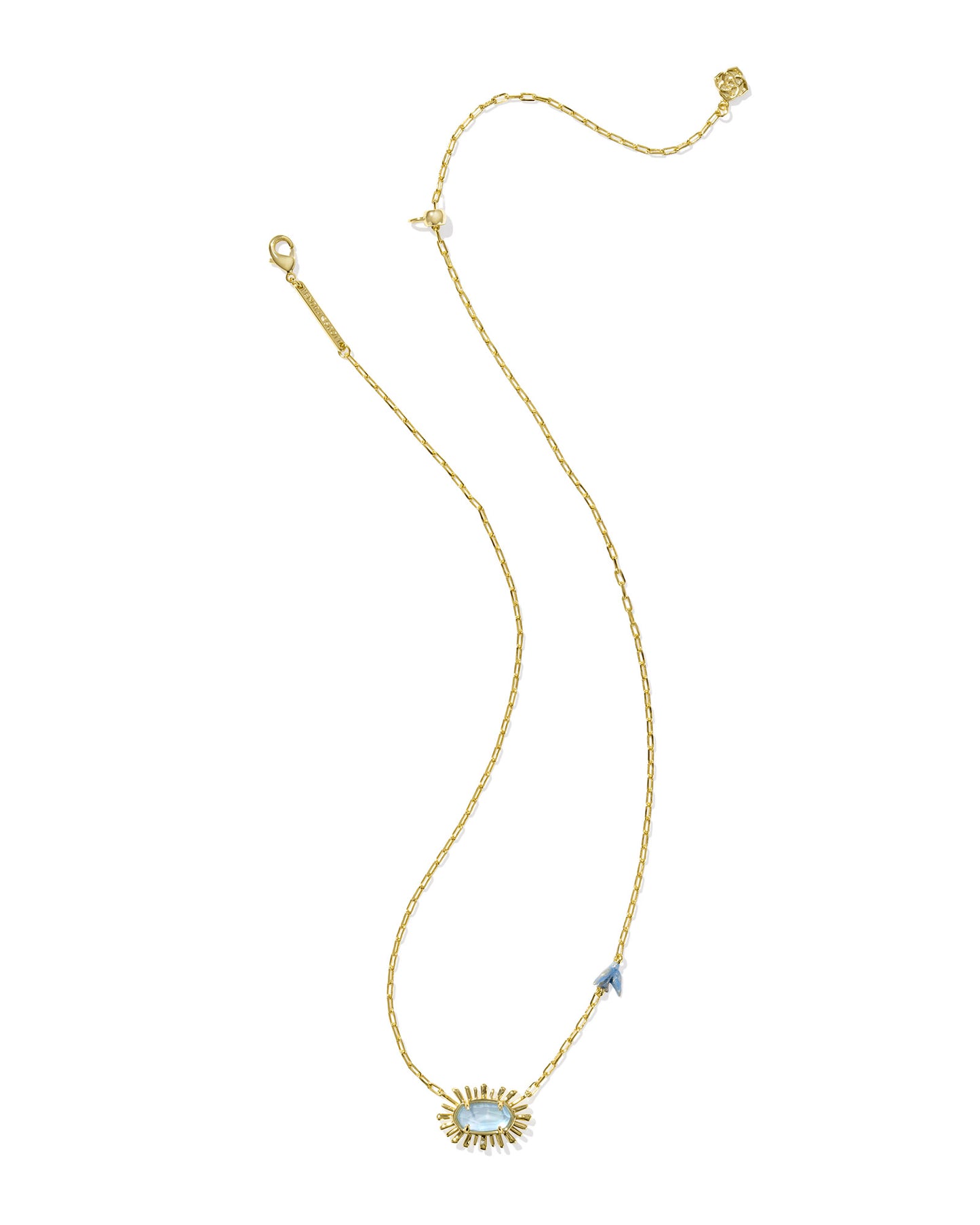 Kendra Scott Elisa Bird Pendant Necklace-Gold Sky Blue MOP