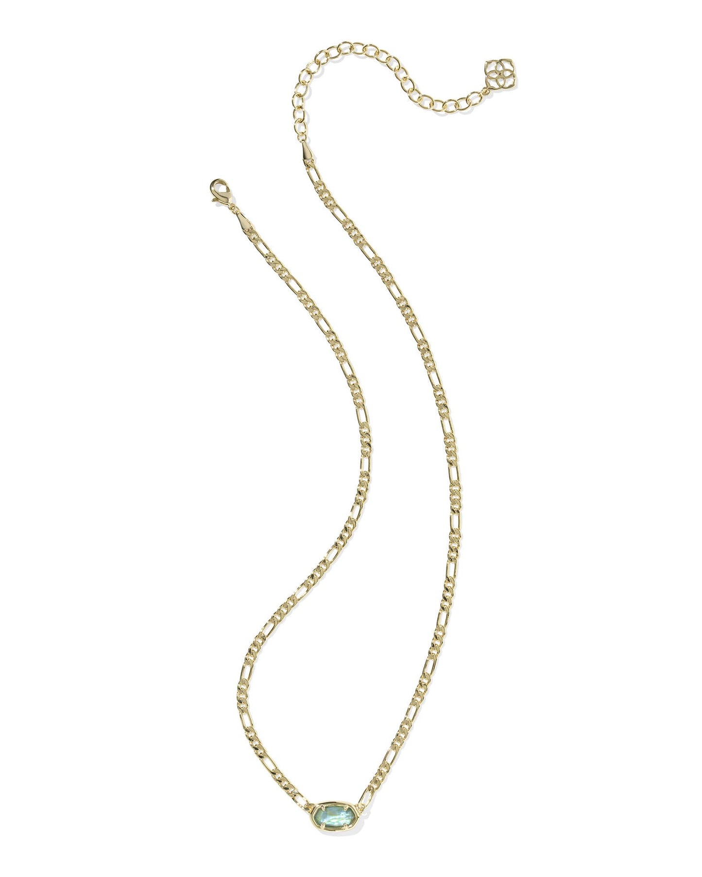Kendra Scott Elisa Figaro Pendant Necklace-Gold Deep Aqua Illusion