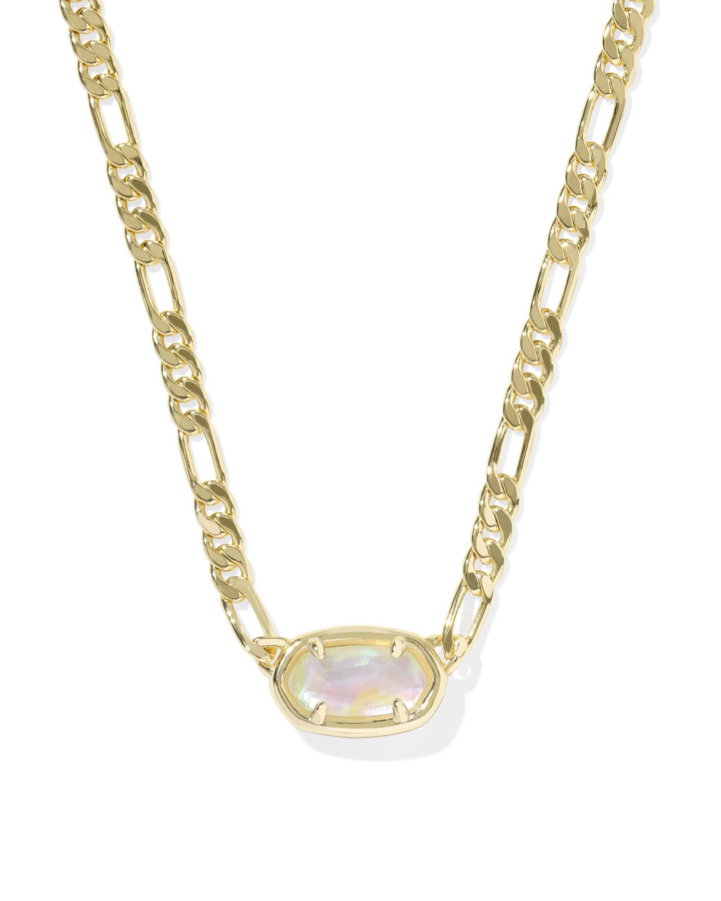 Kendra Scott Elisa Figaro Pendant Necklace-Gold Iridescent Abalone