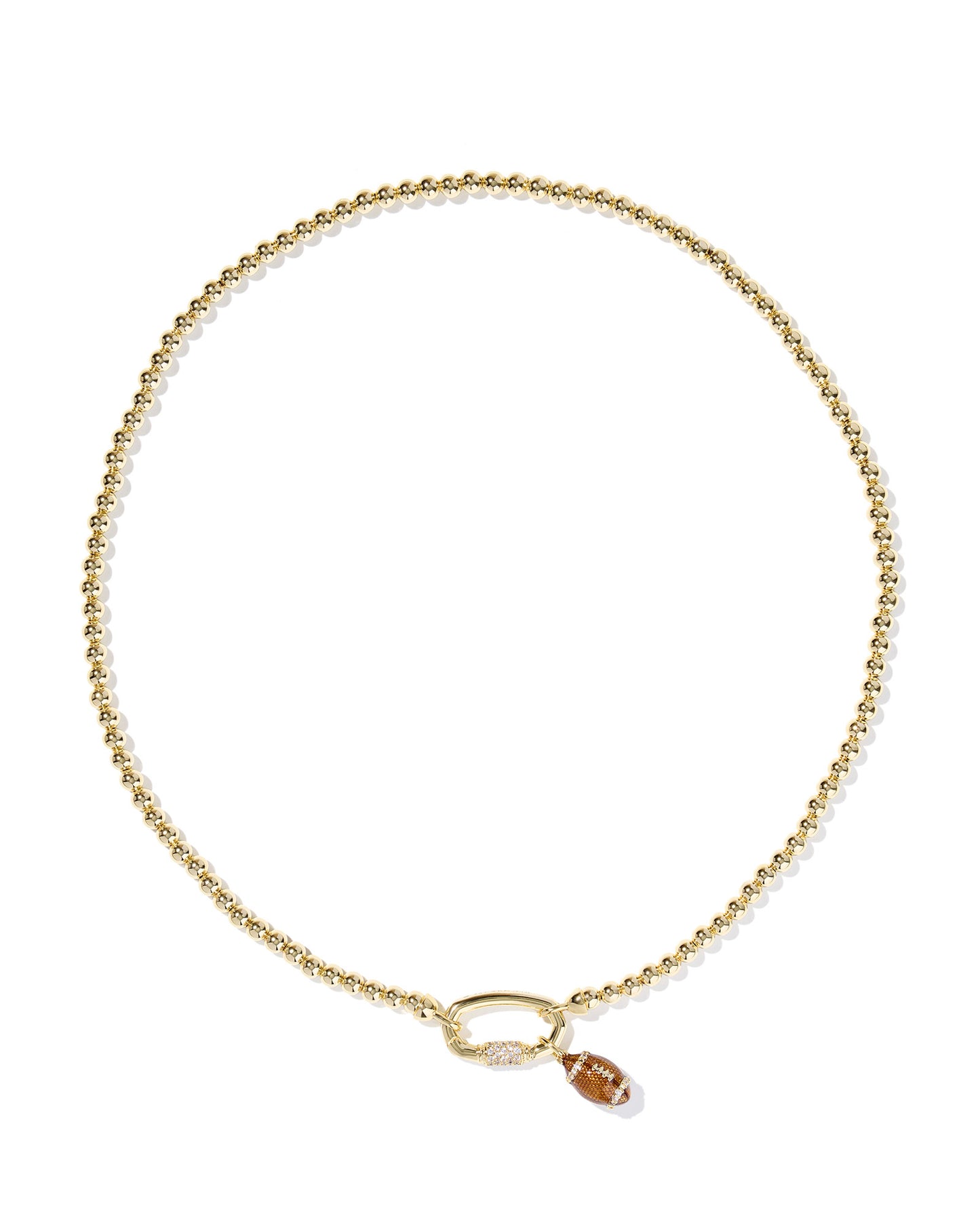 Kendra Scott Football Helmet Strand Necklace-Gold/White CZ