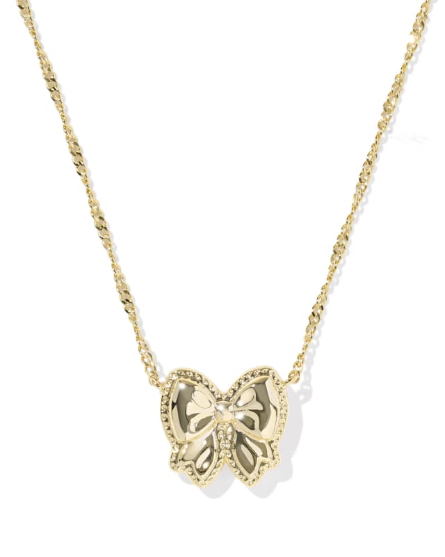 Kendra Scott Haley Bow Pendant Necklace-Gold Blush MOP