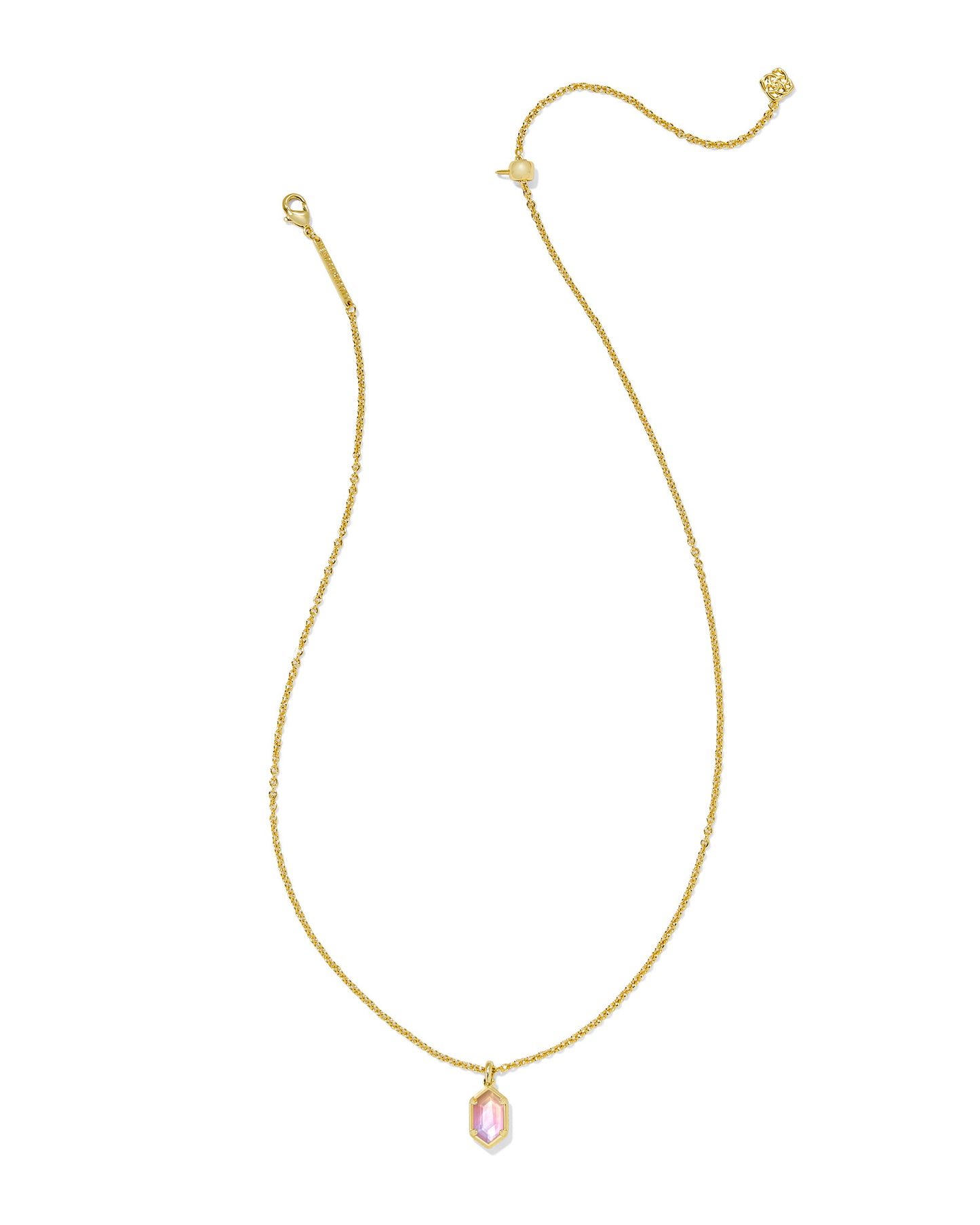 Kendra Scott Hallie Short Pendant Necklace-Gold Sunrise Watercolor Illusion