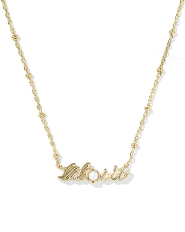 Kendra Scott Lil Sis Short Pendant Necklace- Gold Freshwater Cultured Pearl