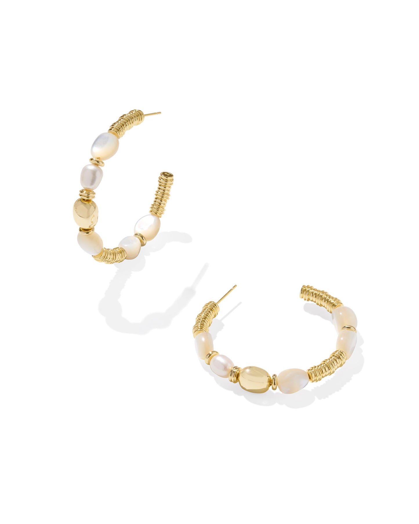 Kendra Scott Melody Beaded Hoop Earring-Gold Ivory MOP