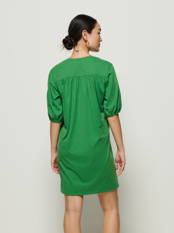 Nation LTD "Lea" Shirred Mini Dress-Green Lawn