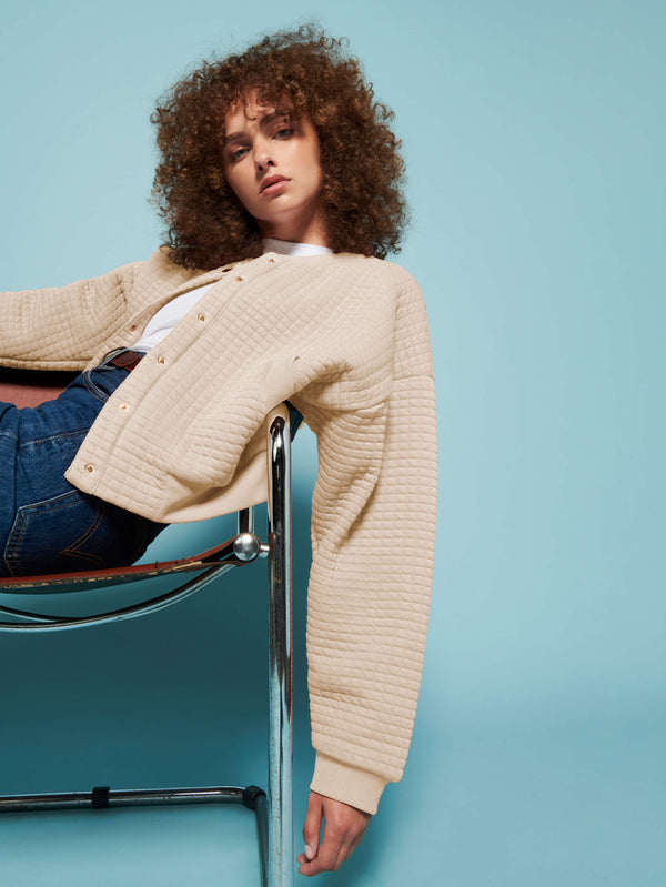 Nation LTD "Logan" Oversized Bomber-White Chocolate