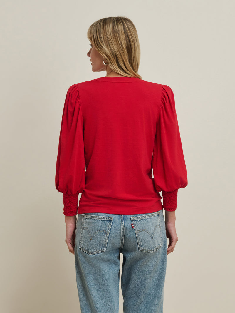 Nation "Loren" Peasant Tee-Rouge Red