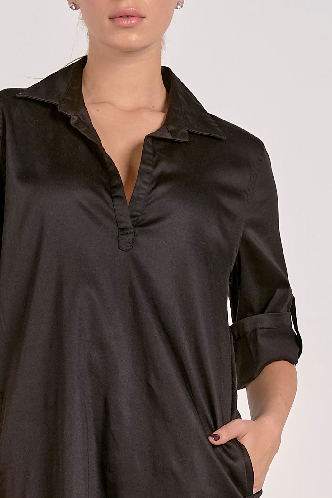 Elan “Abigail” Shirt Dress - Black