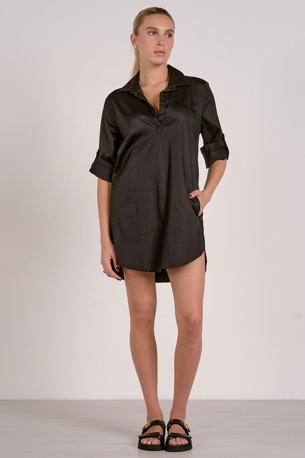 Elan “Abigail” Shirt Dress - Black