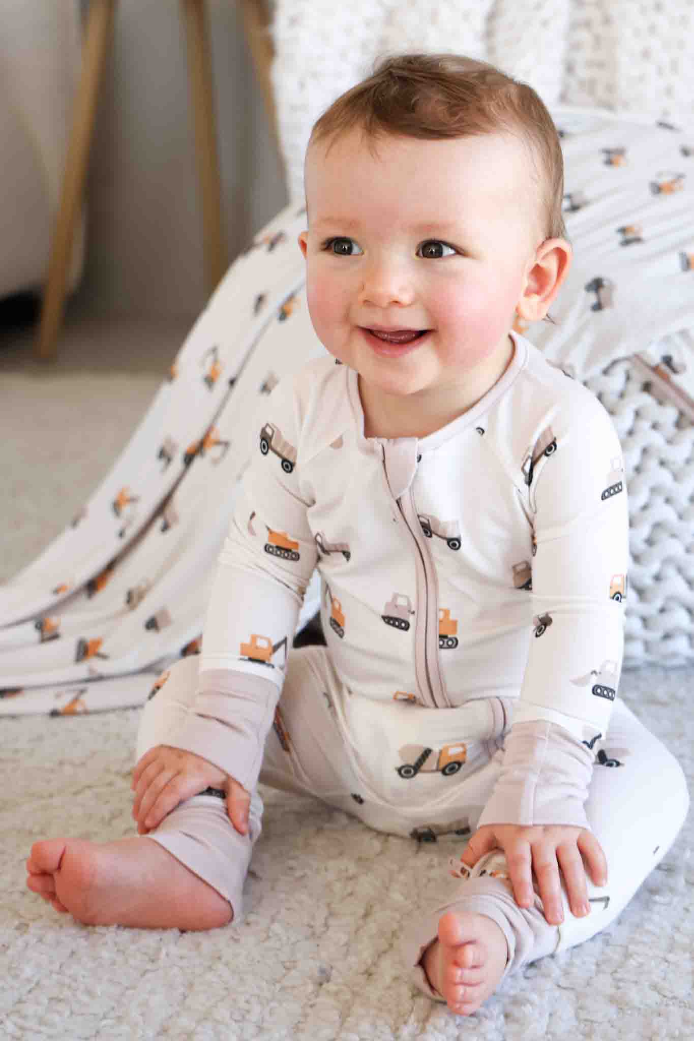 Caden Lane “Little Builder” Convertible Zip Romper